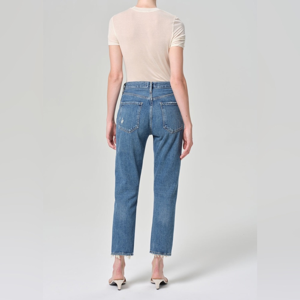 AGOLDE Riley High Rise Straight Crop‎ Jeans Medium Blue Wash Size 26 - Picture 2 of 8